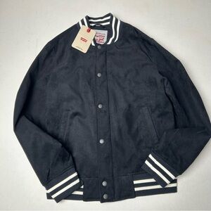 Levi's Navy Blue Suede Varsity Jacket